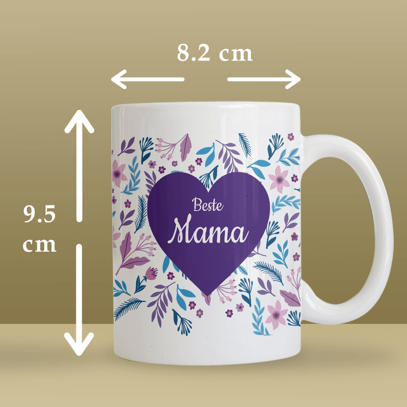 Für die beste Mama - 1x bedruckte Tasse, personalisiertes Geschenk für Mama - Adamell.de