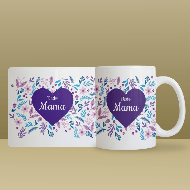 Für die beste Mama - 1x bedruckte Tasse, personalisiertes Geschenk für Mama - Adamell.de