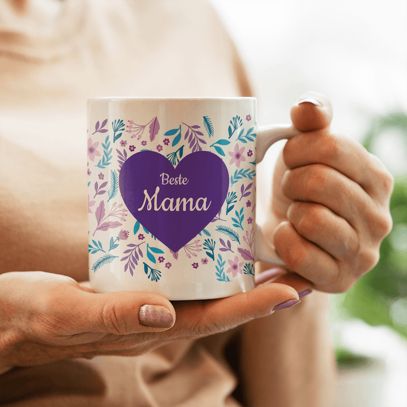 Für die beste Mama - 1x bedruckte Tasse, personalisiertes Geschenk für Mama - Adamell.de