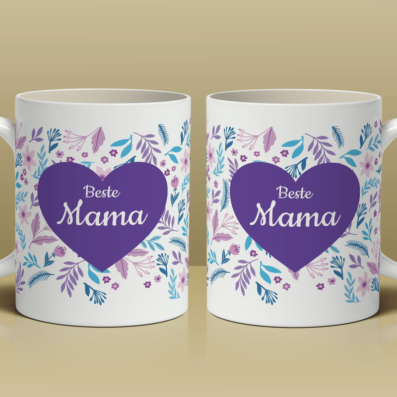 Für die beste Mama - 1x bedruckte Tasse, personalisiertes Geschenk für Mama - Adamell.de