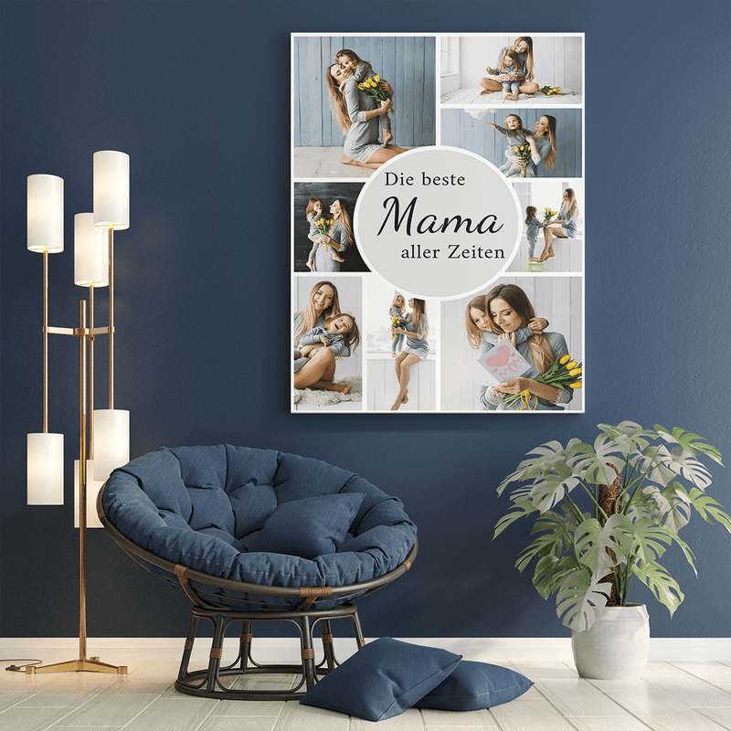 Für die beste Mama - Druck auf Leinwand, personalisiertes Geschenk für Mama - Adamell.de