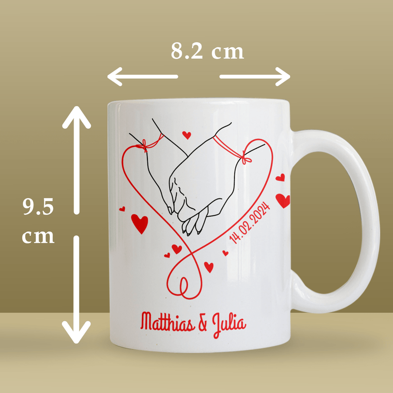 Für ein verliebtes Paar - 1x bedruckte Tasse, personalisiertes Geschenk für Paar - Adamell.de