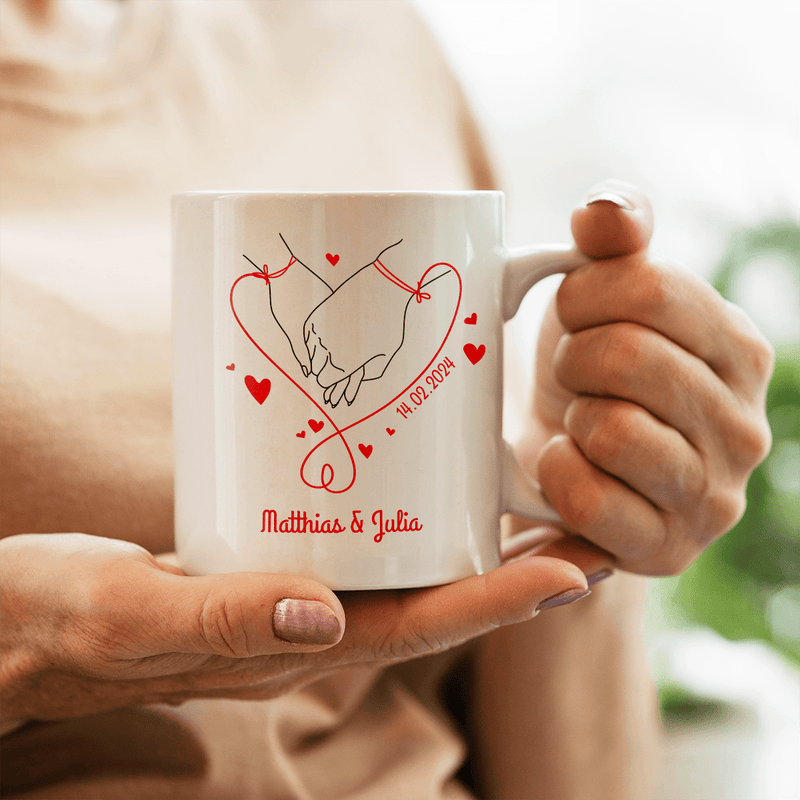 Für ein verliebtes Paar - 1x bedruckte Tasse, personalisiertes Geschenk für Paar - Adamell.de