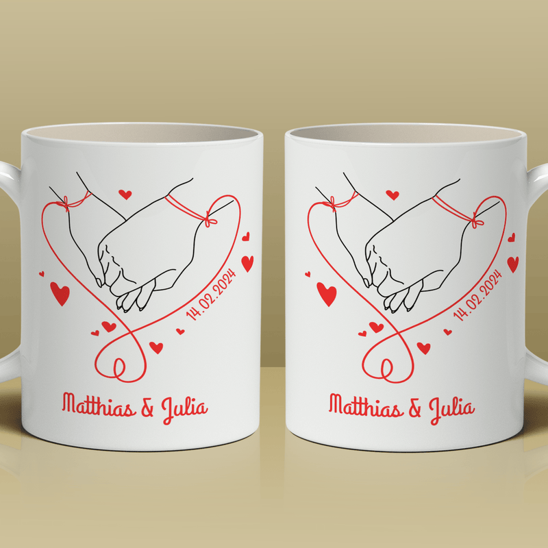 Für ein verliebtes Paar - 1x bedruckte Tasse, personalisiertes Geschenk für Paar - Adamell.de