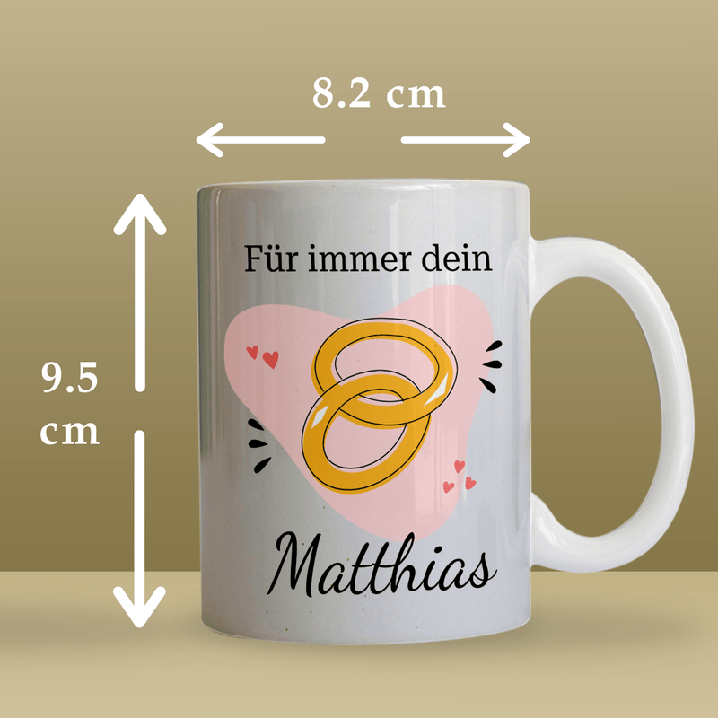 Für immer - Satz von 2 x Bedruckte Tasse, personalisiertes Geschenk für Paar - Adamell.de