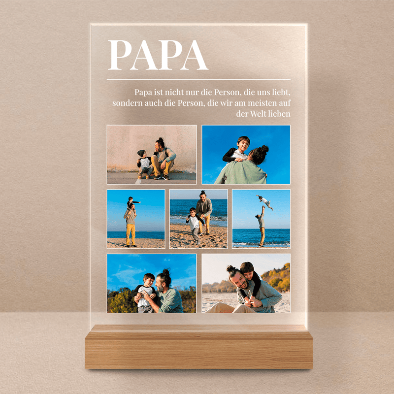 Für meinen Vater - Druck auf Glas, personalisiertes Geschenk für Papa - Adamell.de