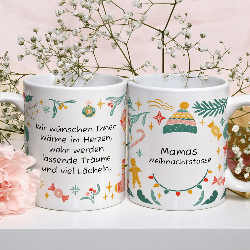 Für Mutti zu Weihnachten - 1x bedruckte Tasse, personalisiertes Geschenk für Mama - Adamell.de
