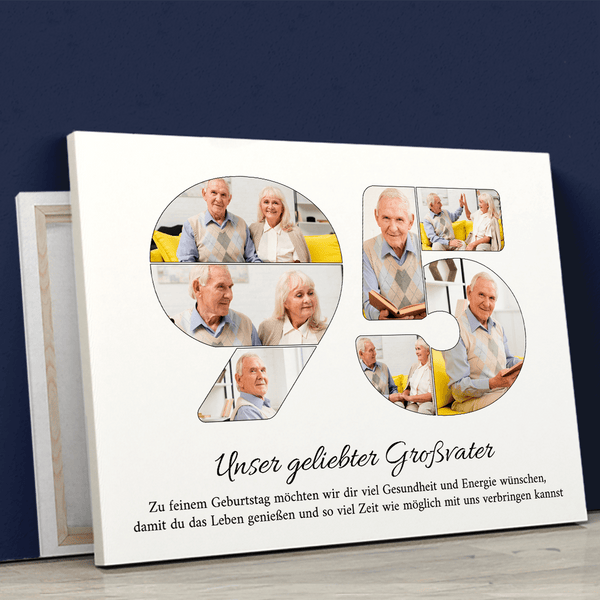 Für Opa 95 lat - Druck auf Leinwand, personalisiertes Geschenk Für Opa - Adamell.de
