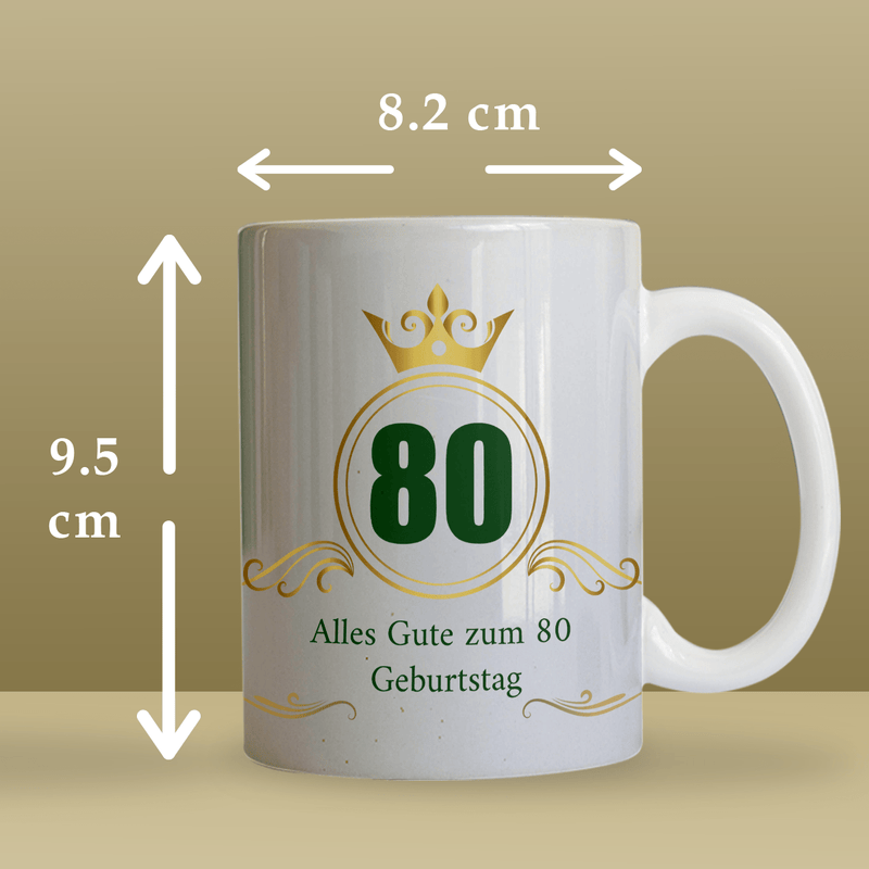Für seinen 80 Geburtstag - 1x bedruckte Tasse, personalisiertes Geschenk für Mann - Adamell.de