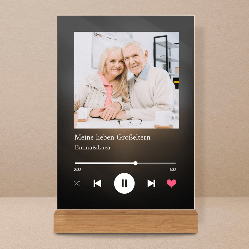 Geschenk für Großeltern Spotify - Personalisiertes Geschenk: Magischer Druck auf Acrylglas - Adamell.de