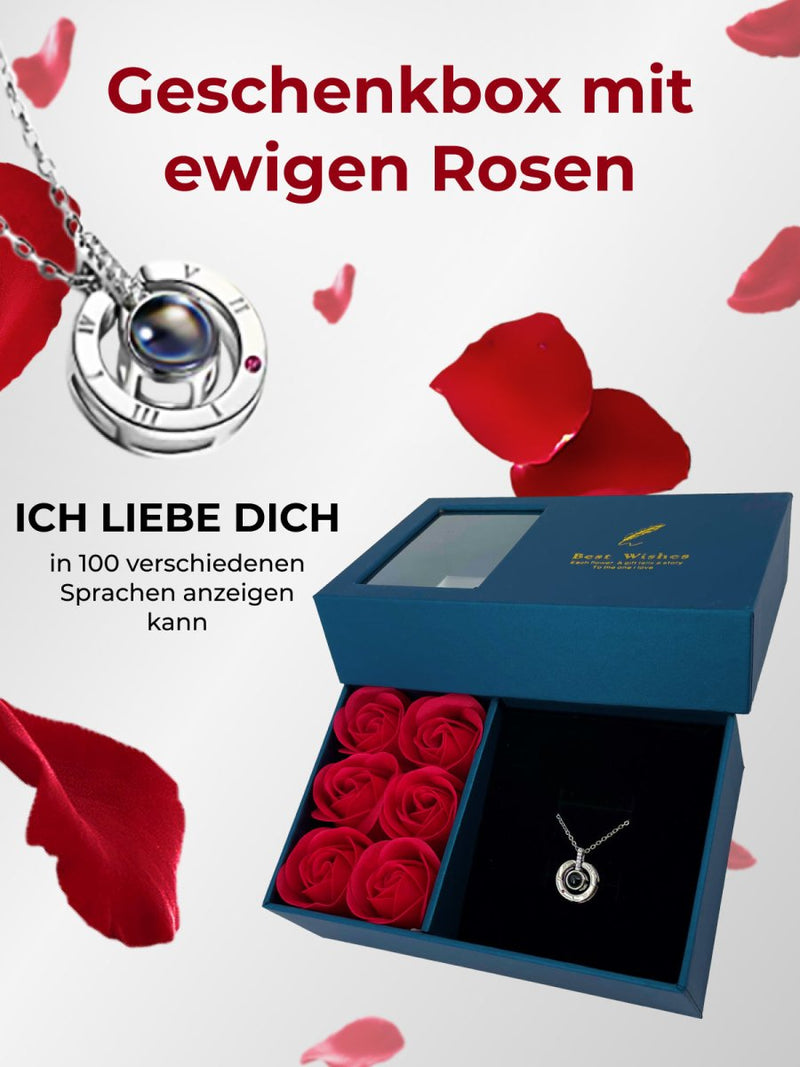 Geschenkbox mit Rosen für Schmuck, Geschenk für frauen, freundin, mama, valentinstag, geburstag, weihnachtsgeschenke, muttertagsgeschen, Weltfrauentag - Adamell.de