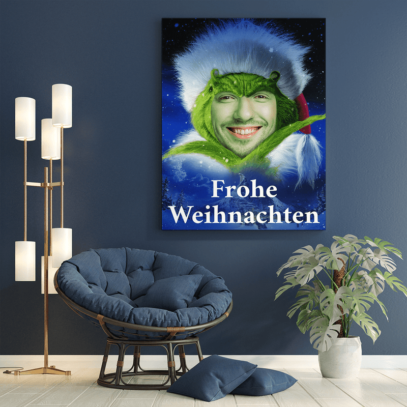 Grinch-Grafiken - personalisiertes Weihnachtsgeschenk auf Leinwand für Mann - Adamell.de
