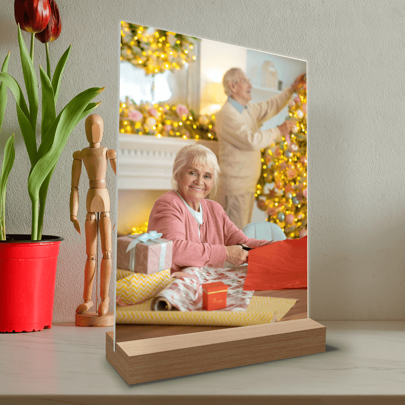 Großmutters Weihnachtsfoto - Druck auf Glas, personalisiertes Geschenk für Oma - Adamell.de