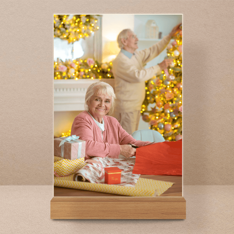 Großmutters Weihnachtsfoto - Druck auf Glas, personalisiertes Geschenk für Oma - Adamell.de