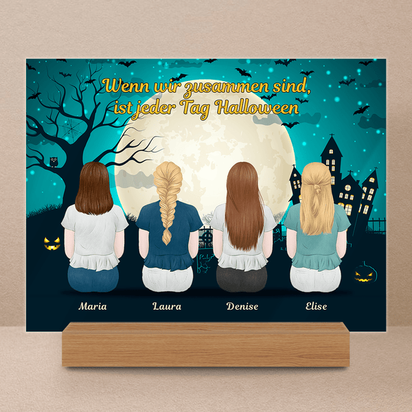 Halloween Schwestern Clipart - Druck auf Glas, personalisiertes Geschenk für Schwester - Adamell.de