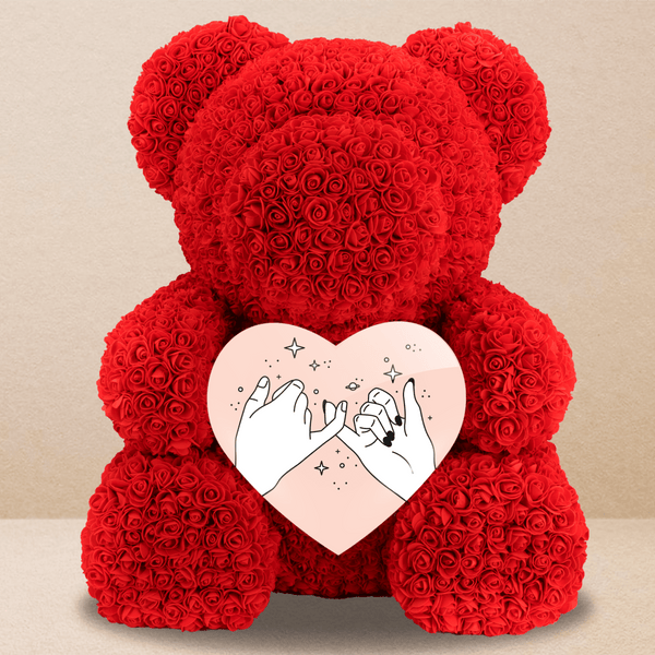 Hände - Rosenbären mit Aufdruck, personalisiertes Geschenk für Frau - Adamell.de