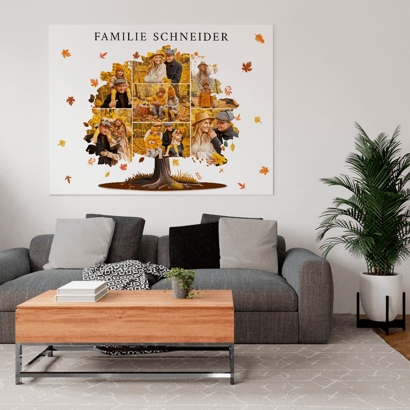 Herbstbaum aus Fotos - Druck auf Leinwand, personalisiertes Geschenk für Großeltern - Adamell.de