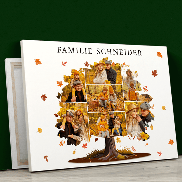 Herbstbaum aus Fotos - Druck auf Leinwand, personalisiertes Geschenk für Großeltern - Adamell.de