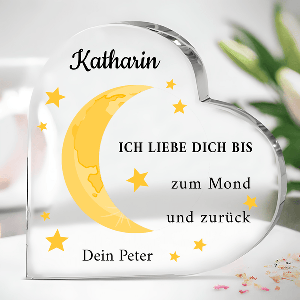 Herz mit Mondmotiv - Herz aus Glas, personalisiertes Geschenk für Frau - Adamell.de