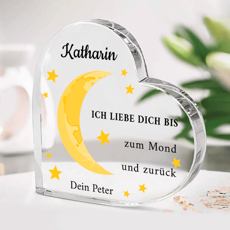 Herz mit Mondmotiv - Herz aus Glas, personalisiertes Geschenk für Frau - Adamell.de