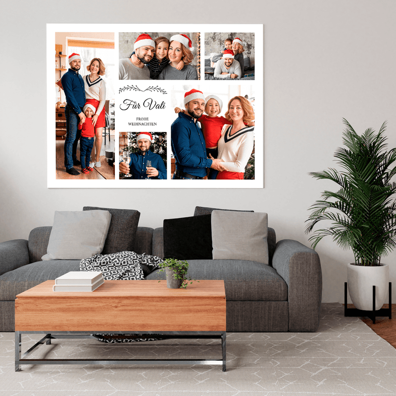 Herzliche Weihnachtsgrüße - Druck auf Leinwand, personalisiertes Geschenk für Papa - Adamell.de