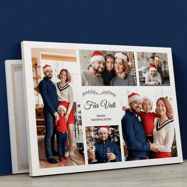 Herzliche Weihnachtsgrüße - Druck auf Leinwand, personalisiertes Geschenk für Papa - Adamell.de