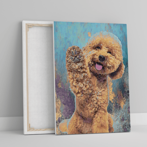 Hund auf farbigem Hintergrund - Druck auf Leinwand, personalisiertes Geschenk für Hundebesitzer - Adamell.de