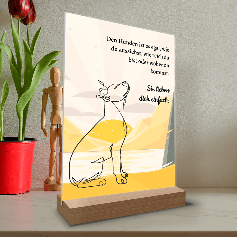 Hund der Weisheit - Druck auf Glas, personalisiertes Geschenk für Hundeliebhaber - Adamell.de