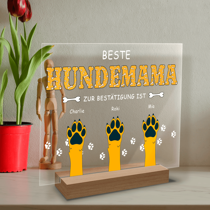 Hundemama - Druck auf Glas, personalisiertes Geschenk für Hundeliebhaber - Adamell.de