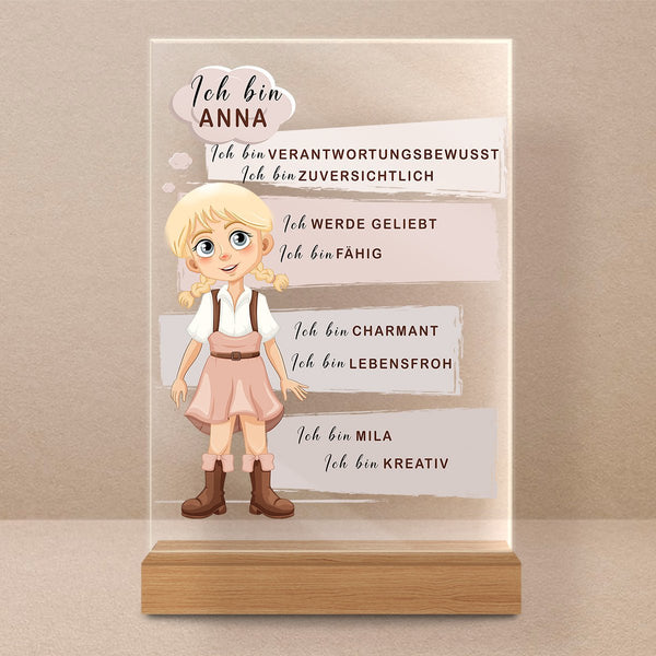 Ich bin als - Druck auf Glas, personalisiertes Geschenk für Kinder - Adamell.de