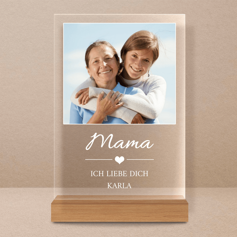 Ich liebe dich, Mama - Druck auf Glas, personalisiertes Geschenk für Mama - Adamell.de
