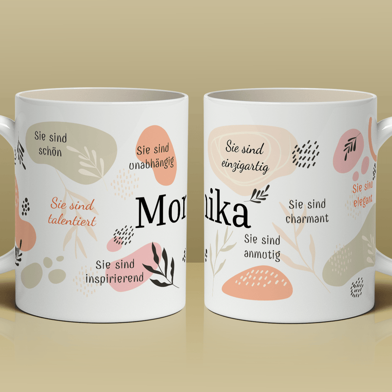 Ihre Vorteile - 1x bedruckte Tasse, personalisiertes Geschenk für Frau - Adamell.de