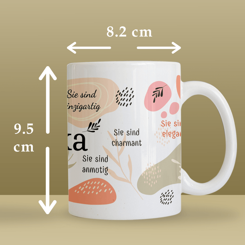 Ihre Vorteile - 1x bedruckte Tasse, personalisiertes Geschenk für Frau - Adamell.de