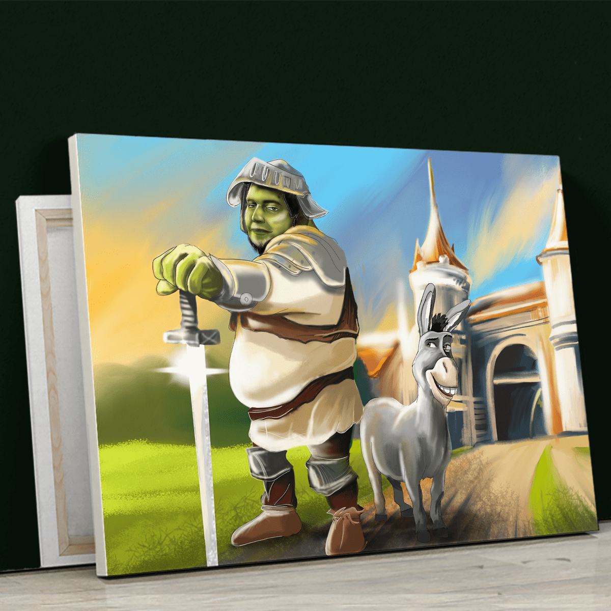 Grafiken im Shrek-Stil - Druck auf Leinwand, personalisiertes Geschenk