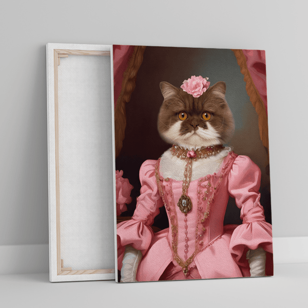 Katze im rosa Kleid - Druck auf Leinwand, personalisiertes Geschenk - Adamell.de