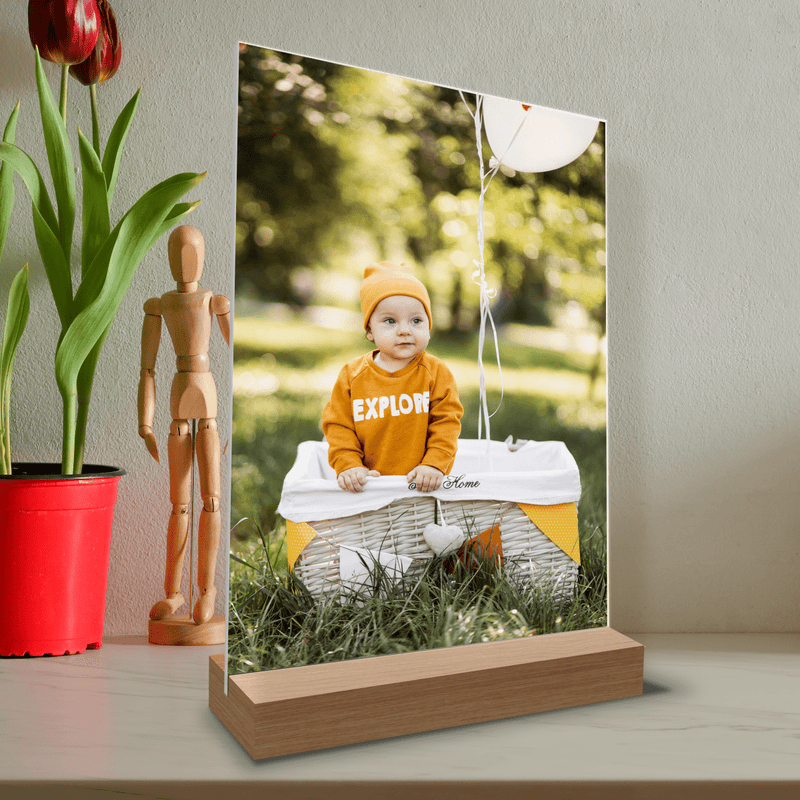 Kind Foto ohne Beschriftung - Druck auf Glas, personalisiertes Geschenk - Adamell.de