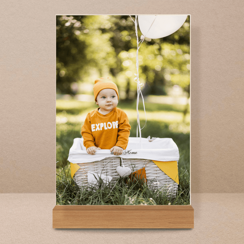 Kind Foto ohne Beschriftung - Druck auf Glas, personalisiertes Geschenk - Adamell.de