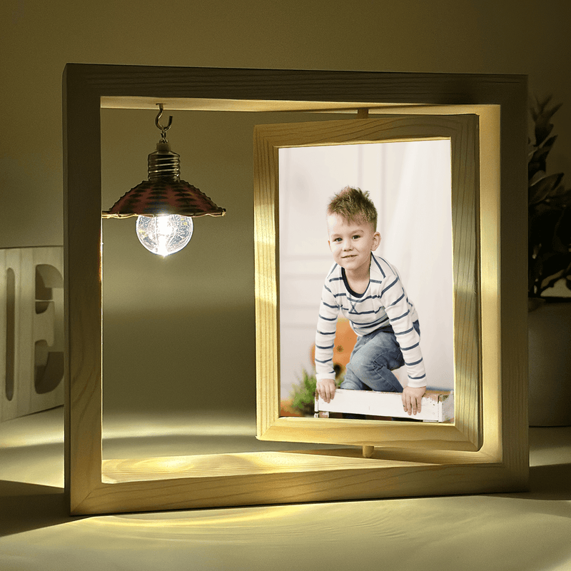 Kinder-Fotografie - Druck auf Glas in Holzrahmen + led, personalisiertes Geschenk für Kind - Adamell.de