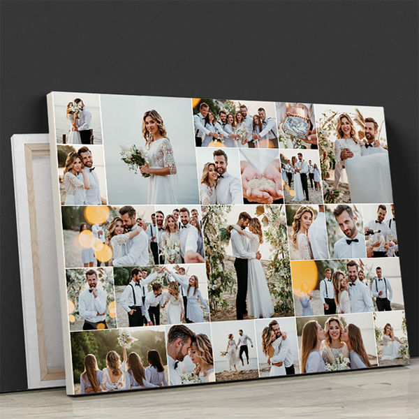 Collage aus 24 Bildern - Druck auf Leinwand, personalisiertes Geschenk