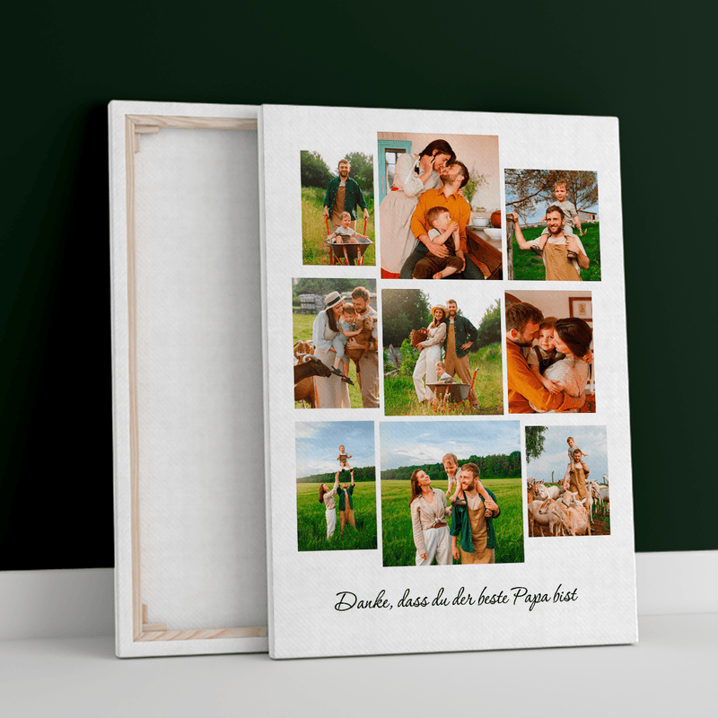 Kollage aus 9 Fotos - Druck auf Leinwand, personalisiertes Geschenk für Papa - Adamell.de