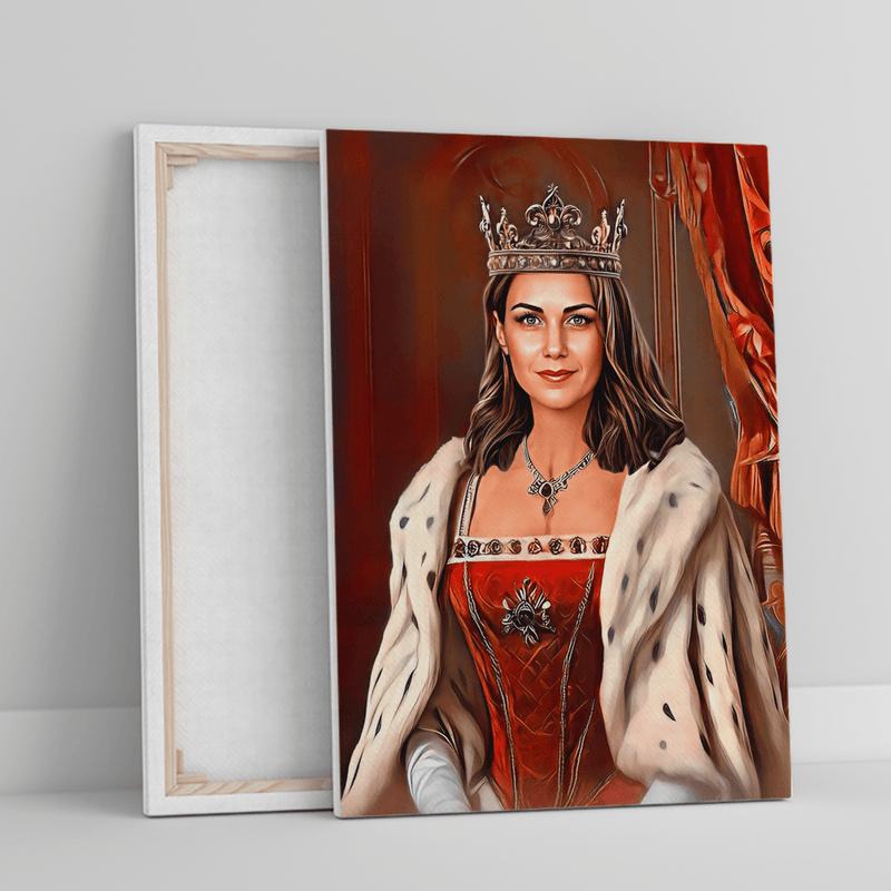 Königin in Rottönen - Druck auf Leinwand, personalisiertes Geschenk für Frau - Adamell.de