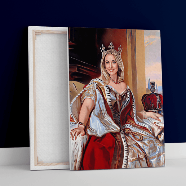Königliches Porträt einzel - Druck auf Leinwand, personalisiertes Geschenk - Adamell.de