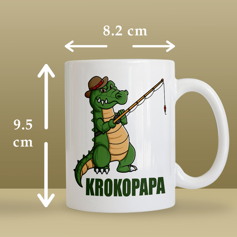 Krokodil Papa - 1x bedruckte Tasse, personalisiertes Geschenk für Papa - Adamell.de