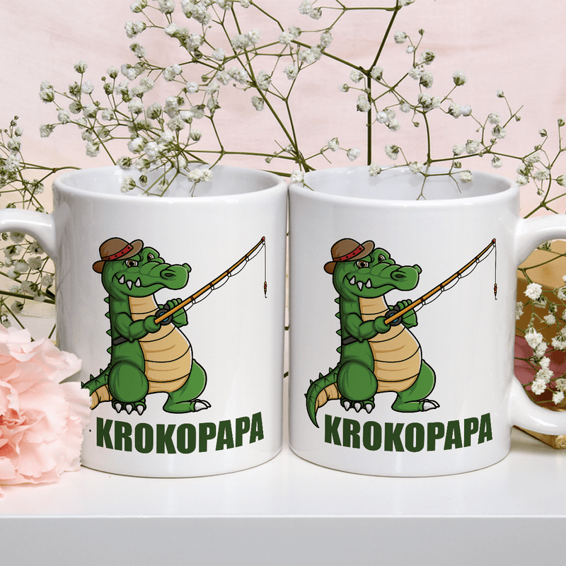 Krokodil Papa - 1x bedruckte Tasse, personalisiertes Geschenk für Papa - Adamell.de