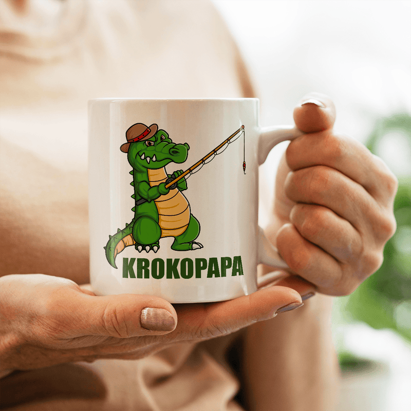 Krokodil Papa - 1x bedruckte Tasse, personalisiertes Geschenk für Papa - Adamell.de