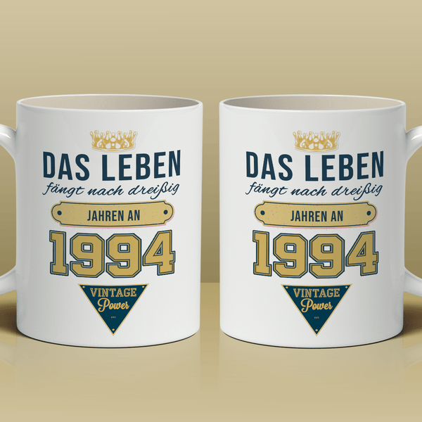 Leben nach 30 - 1x bedruckte Tasse, personalisiertes Geschenk für Mann - Adamell.de