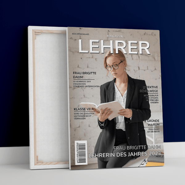 Lehrerin des Jahres - Druck auf Leinwand, personalisiertes Geschenk für Lehrer - Adamell.de