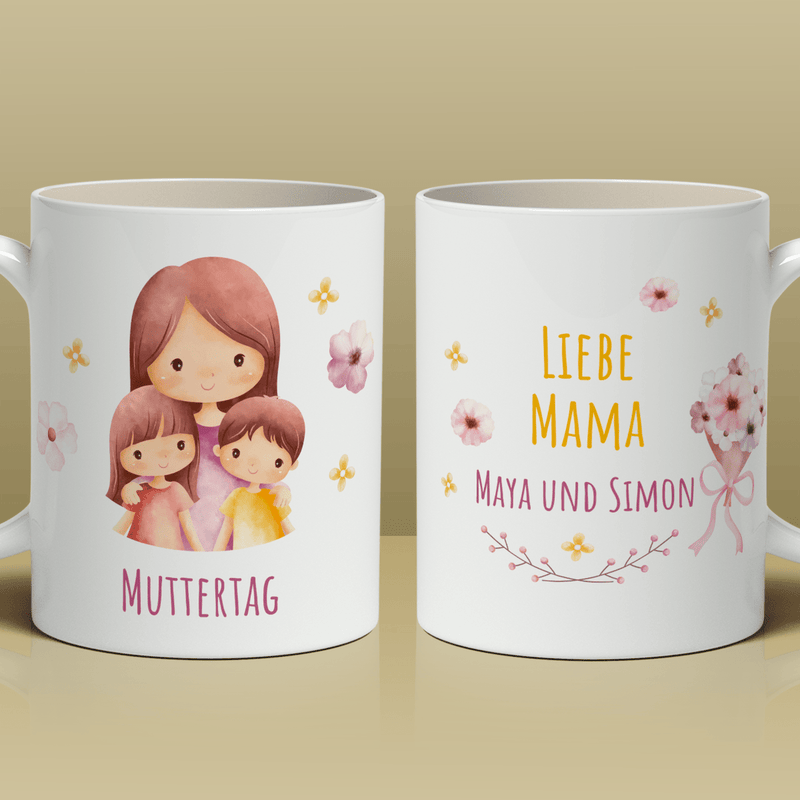 Liebe Mama - 1x bedruckte Tasse, personalisiertes Geschenk für Mama - Adamell.de