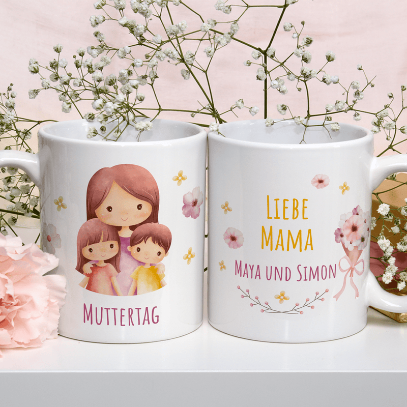 Liebe Mama - 1x bedruckte Tasse, personalisiertes Geschenk für Mama - Adamell.de