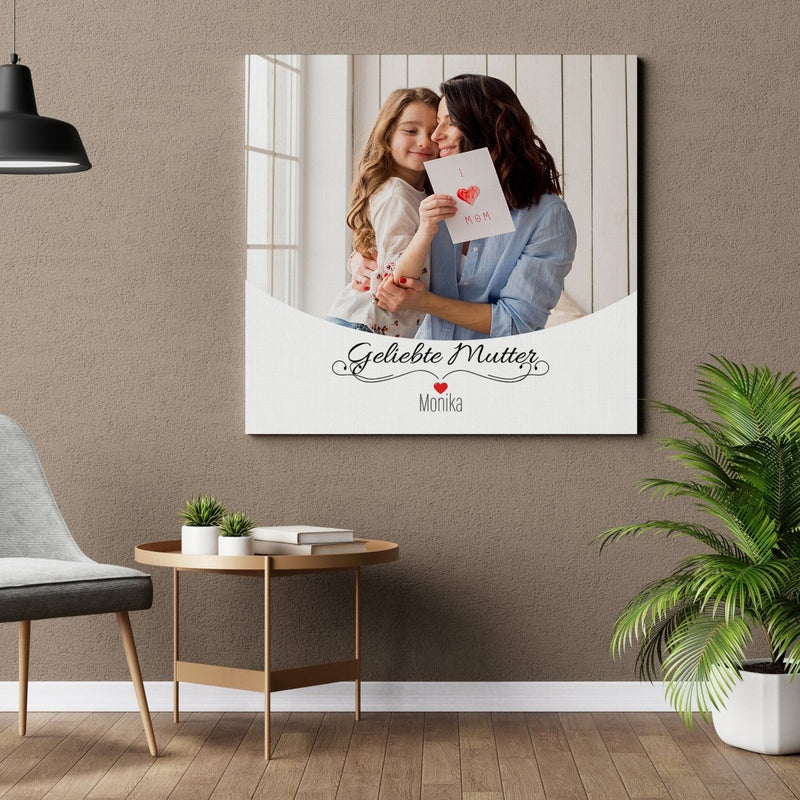 Liebe Mama seit der Kindheit - Druck auf Leinwand, personalisiertes Geschenk für Mama - Adamell.de